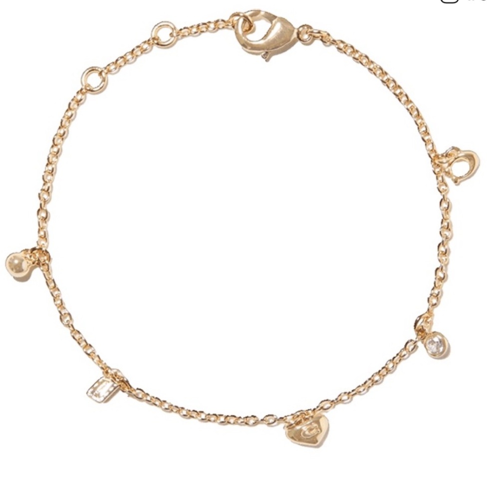Coach Gold Heart Charm Bracelet